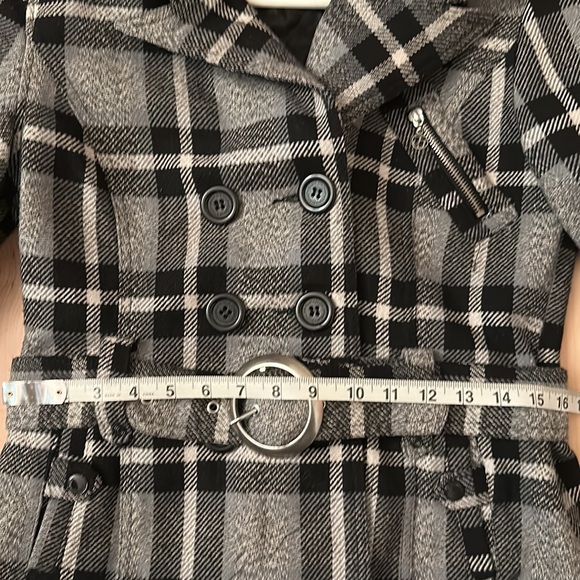 Women’s JouJou Plaid Pea Coat Jacket-size M - Picture 15 of 16